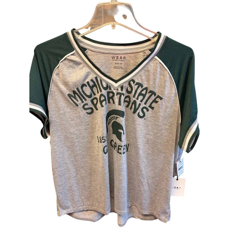 NWT Michigan State Spartans Plus 3X V Neck Game Day Tee Shirt - Picture 2 of 7